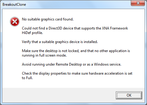 Error Window